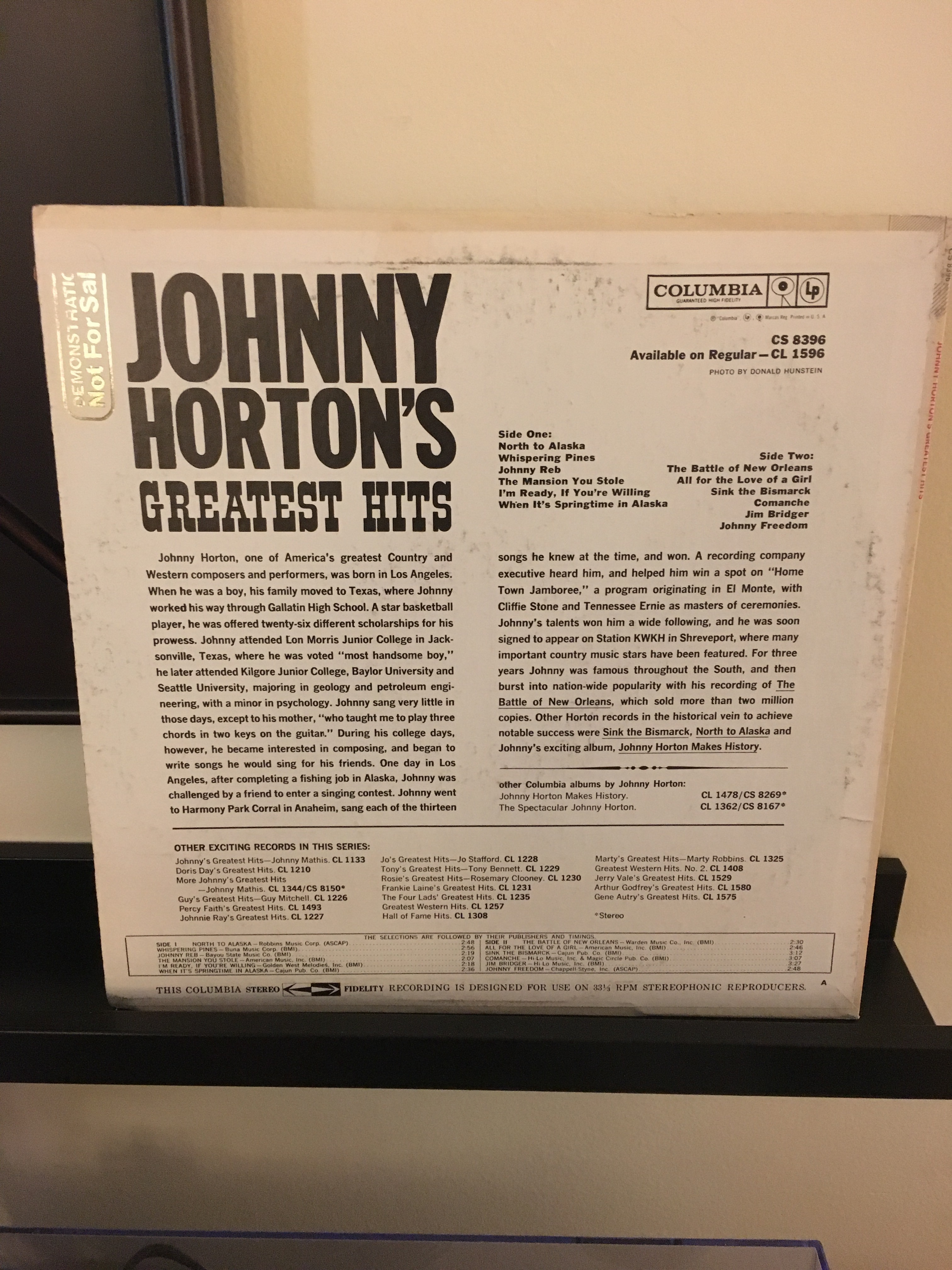 Johnny Horton S Greatest Hits Blood For Vinyl